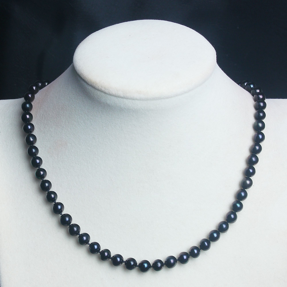 Genuine Real Natural Black Pearl Necklace Choker Long 16 18 Inch